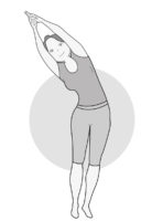 3e posture : Flexion latérale droite (Urdhva Hastasana)